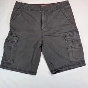 Unionbay Mens Charcoal Gray Stretch Cargo Shorts Size 34 YB81692 Utility Casual